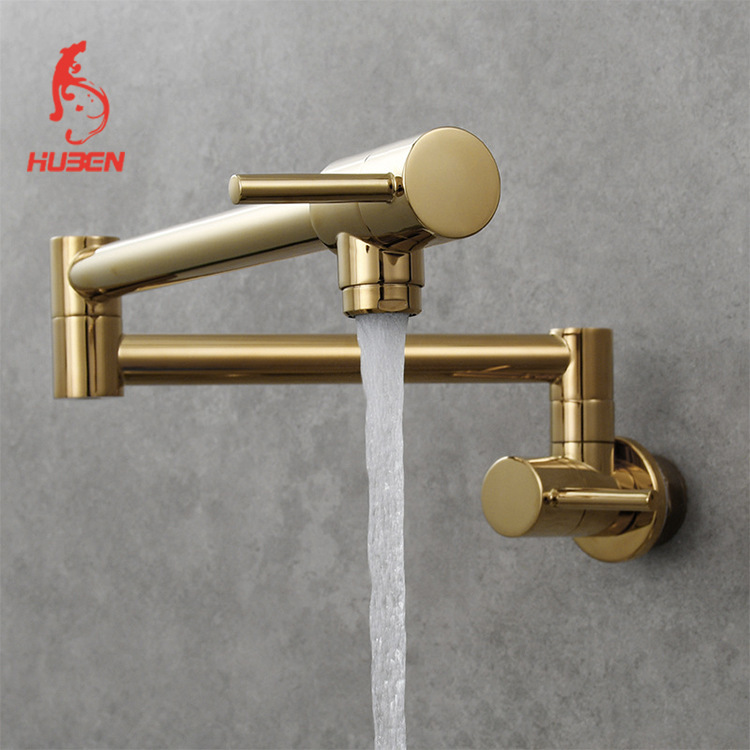 Folding faucet kitchen sink faucet in wall type single cold faucet vegetable basin faucet double switch faucet