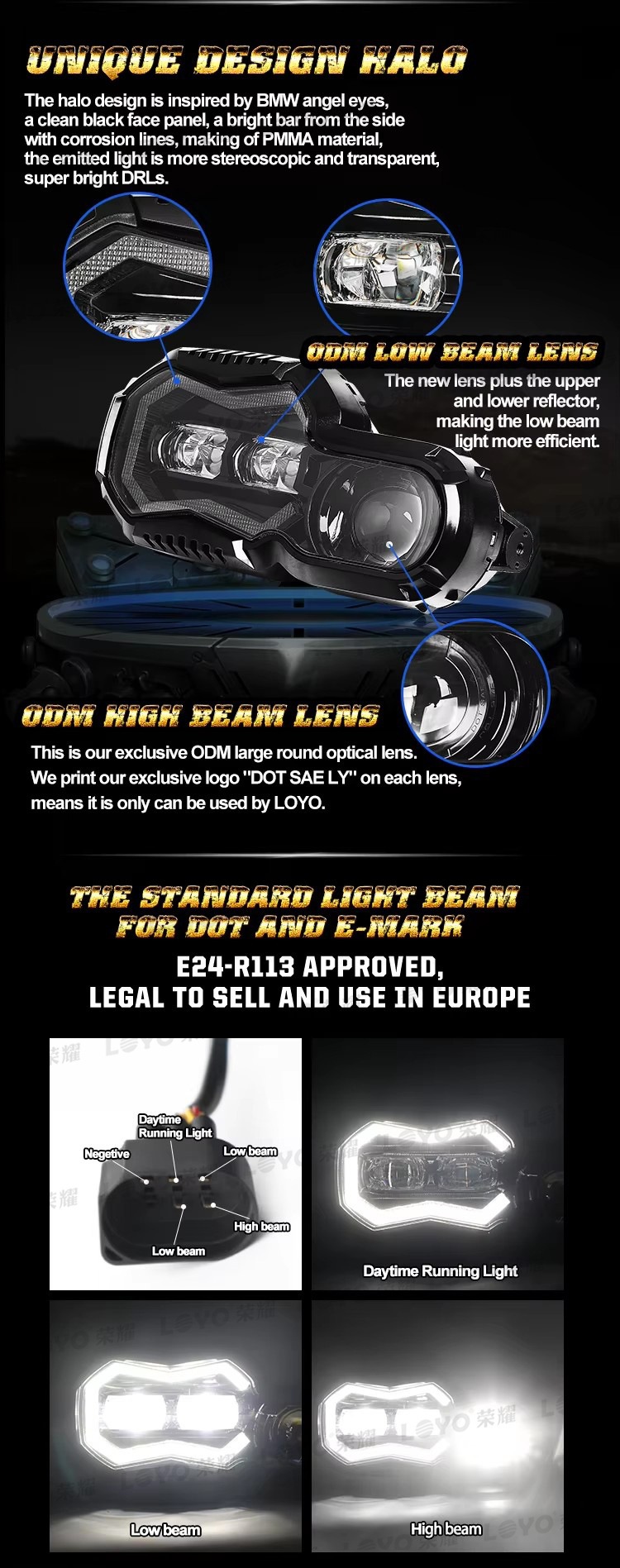 Suitable for F800GS F800 F700GS F650GS LED front headlight BMW motorcycle modification