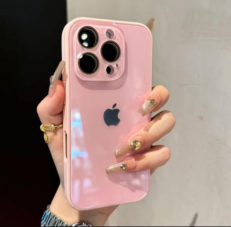 冰感马卡龙大视窗适用iPhone16手机壳15纯色14情侣13新款12带标版|undefined