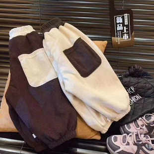 Spring and Autumn Children's Corduroy Hallen Pants Fashion All-match Pants Trendy Korean Casual Pants