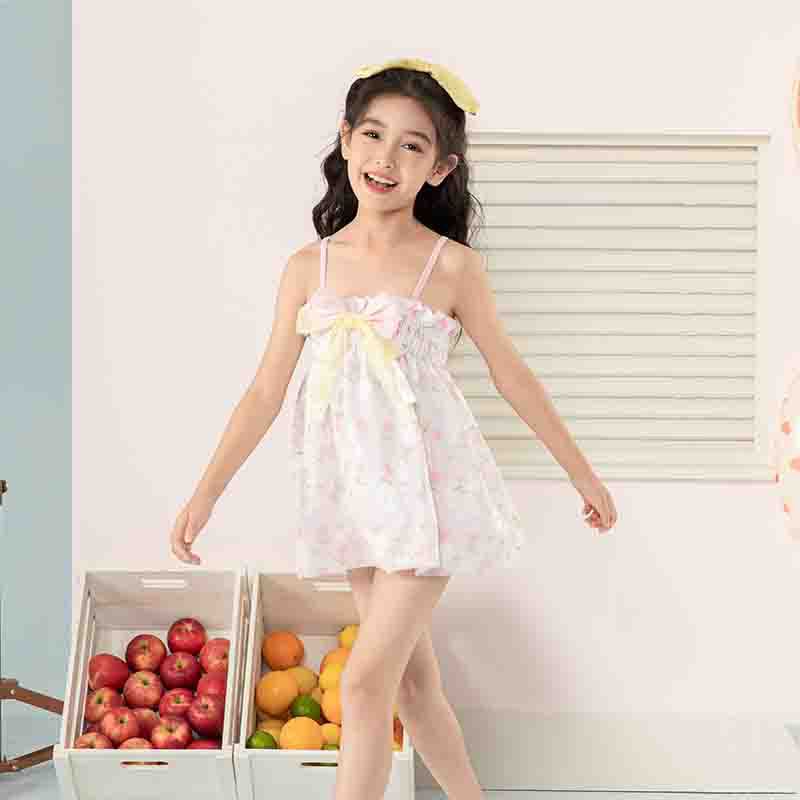 New Children's Swimwear dress Baby Sling Female Princess Dress Hot Spring Swimsuit Cute Sleeveless
