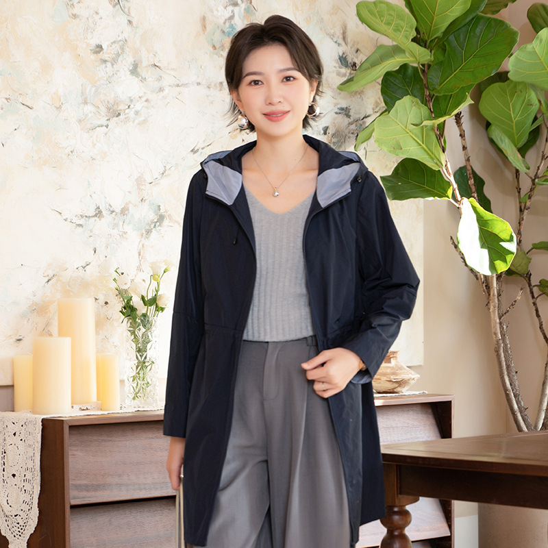 Yun Yun 2026 Spring New Style Elegant Trench Coat for Women Korean Style Loose Casual Hooded Design Versatile Jacket