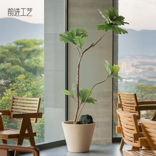in stock wholesale real objects to beat the wind high-level simulation green plants potted bread trees fake living room plants