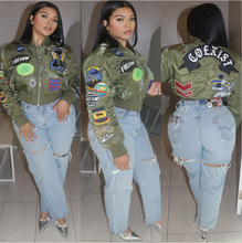 【现货】Y2668欧美亚马逊  2025重工全绣花加里布休闲飞行员夹克