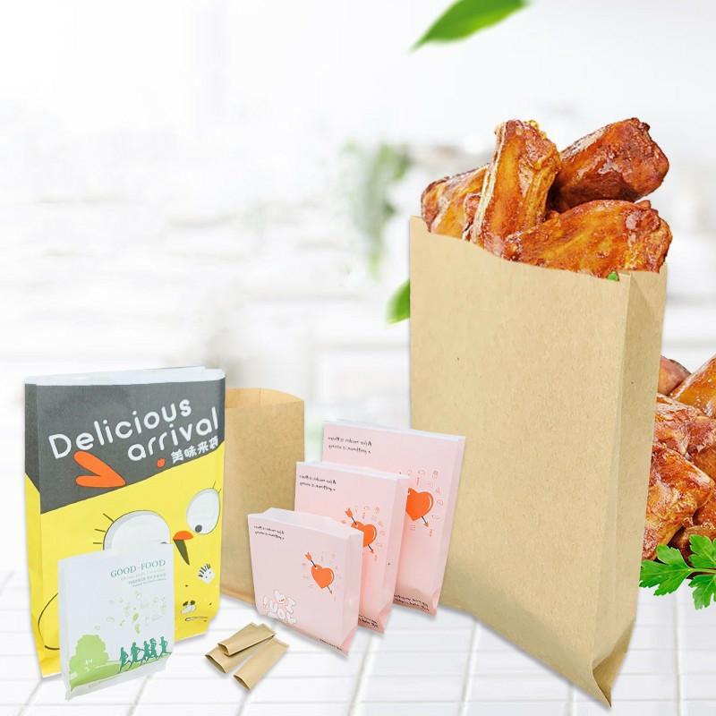 食品级一次性脆皮炸鸡薯条鸡排防油的纸袋小吃食品外卖保温袋