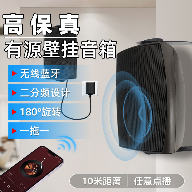 Active Broadcast Bluetooth Speakers, Wall-Mounted Speakers, Integrated Amplifiers, Loudspeakers, Shopping Mall Speakers, Network Engineering Installation