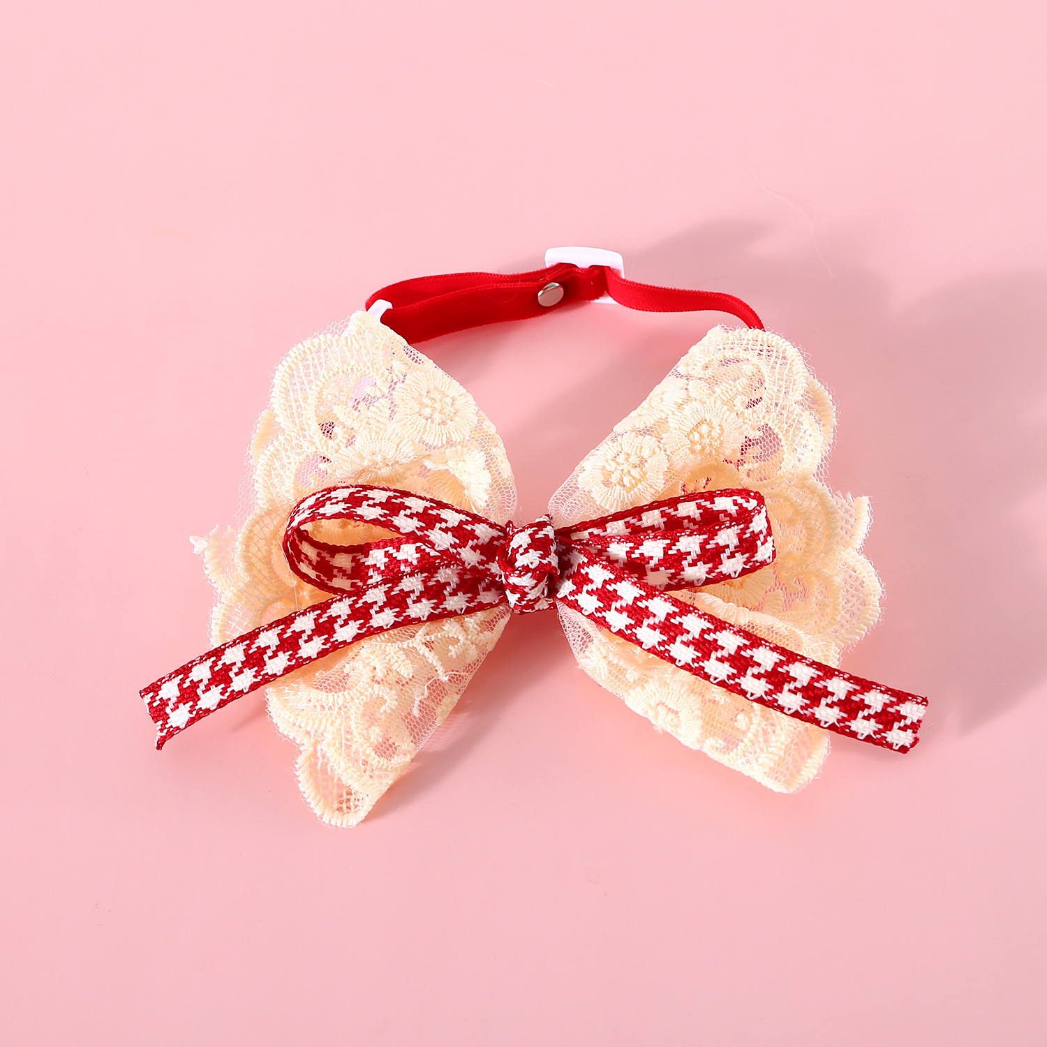Plaid Silk Woven Bow