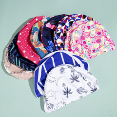Polyester cloth swimming pool swimming cap, high elasticity adult universal design and color independent packaging cardboard hot spring swimming cap