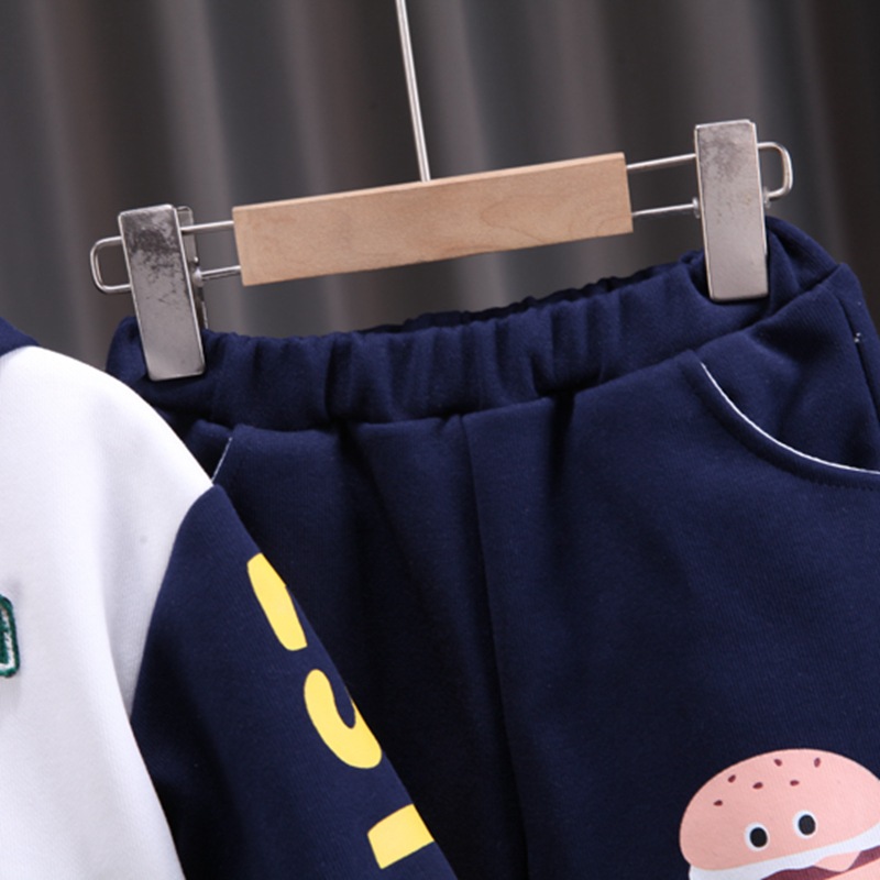Children's Clothing Boys Spring and Autumn Hat 2023 New Baby Cartoon Baseball Suit Two Piece Set Trendy_voghion.com