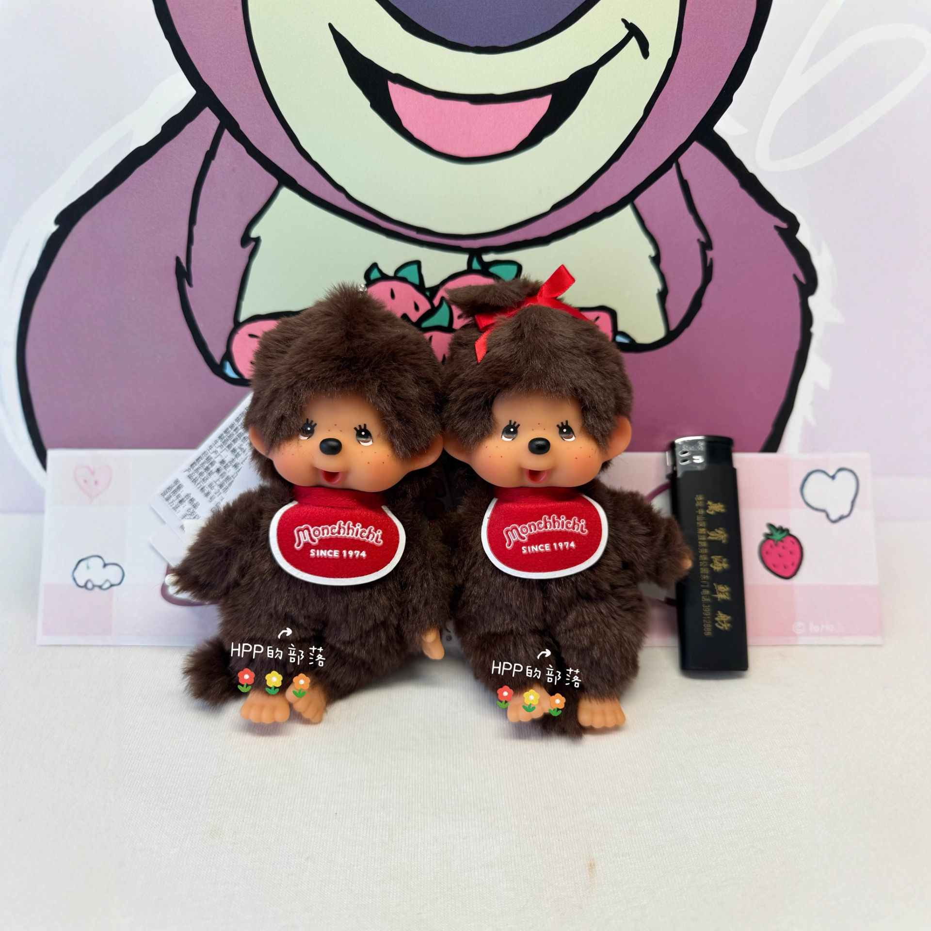 新款Monchhichi蒙奇奇毛绒公仔娃娃搪胶玩偶包包钥匙扣挂件批发女