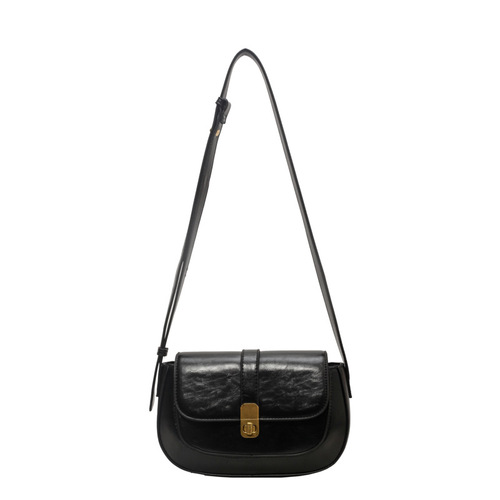 High-end bag women's autumn and winter retro 2024 new fashion niche design single shoulder crossbody bag popular saddle bag