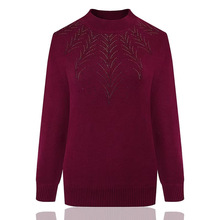 妈妈毛衣女加绒加厚针织衫中老年保暖内搭上衣女秋冬打底衫洋气