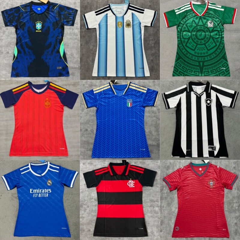 Factory Direct Supply of 252627 National Team Women's Football Uniforms, Brazil, Mexico, Spain, Portugal, Barcelona Jerseys