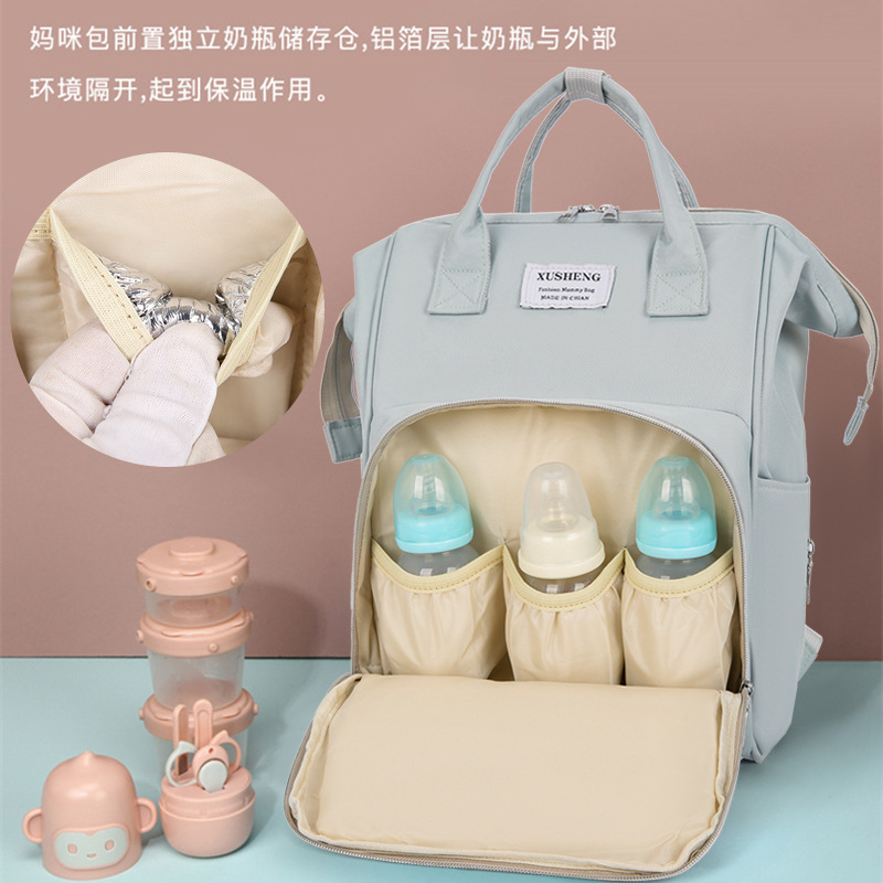 Nueva bolsa de mamá de gran capacidad de aluminio de aislamiento térmico a prueba de salpicaduras bolsa de moda para madres y bebés multipropósito mochila de viaje para niños