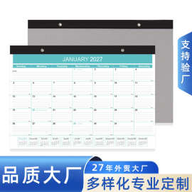 日程计划日历定制18个月一年半月历2027年新版跨境英文版挂历印刷