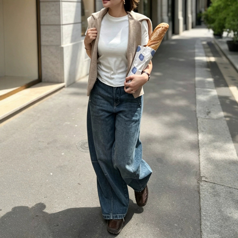 New early spring 2026 collection! Treasure denim vintage twill washed cotton jeans for women, autumn wide-leg pants New early spring 2026 collection! Treasure denim vintage twill washed cotton jeans for women, autumn wide-leg pants