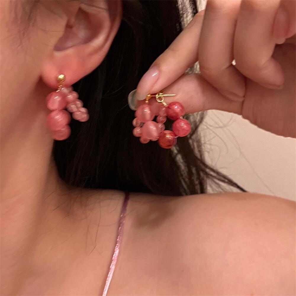 1 Pair Sweet Flower Plating Copper Drop Earrings display picture 3