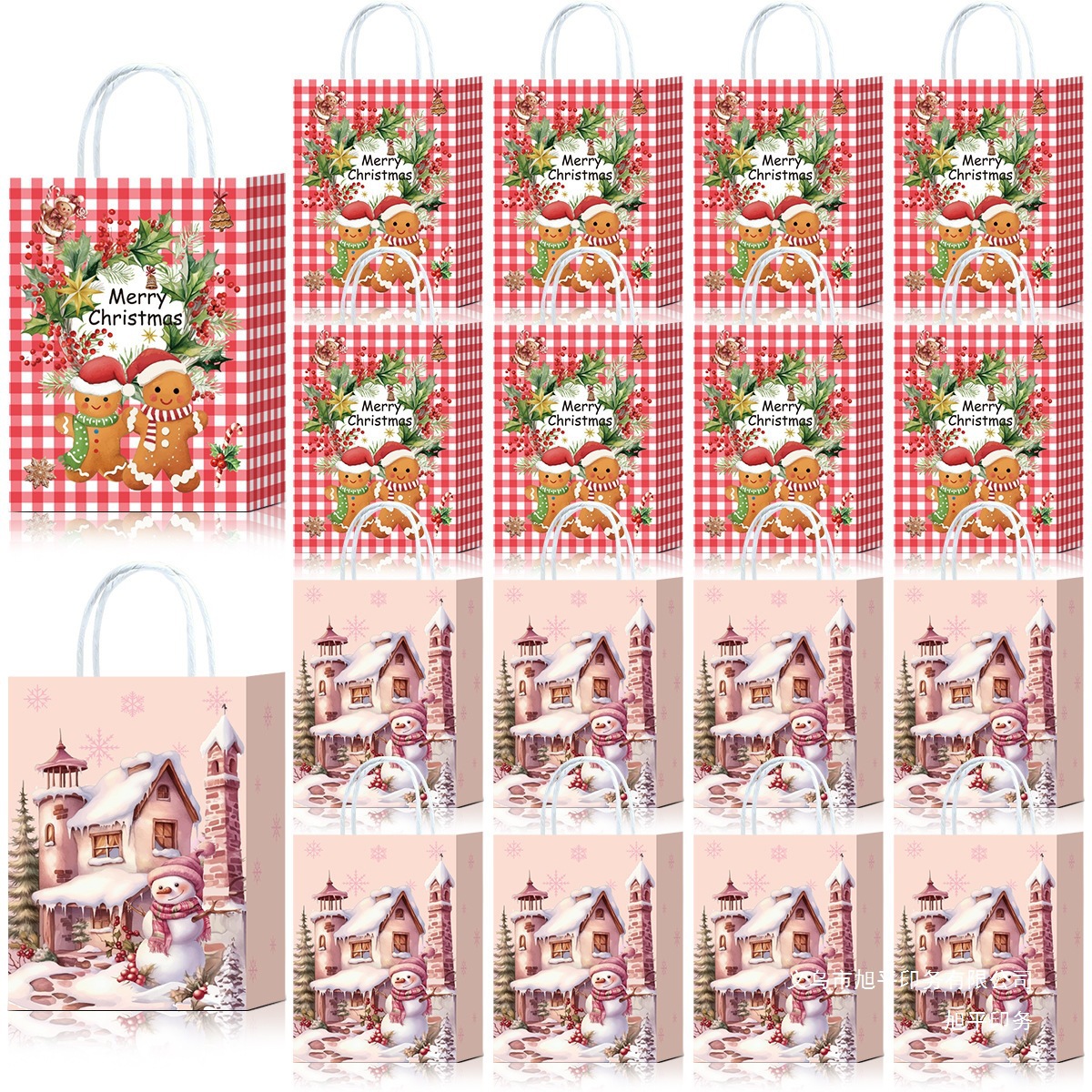 跨境圣诞新款手提纸袋礼袋高级感购物纸质结实手提袋源头厂家