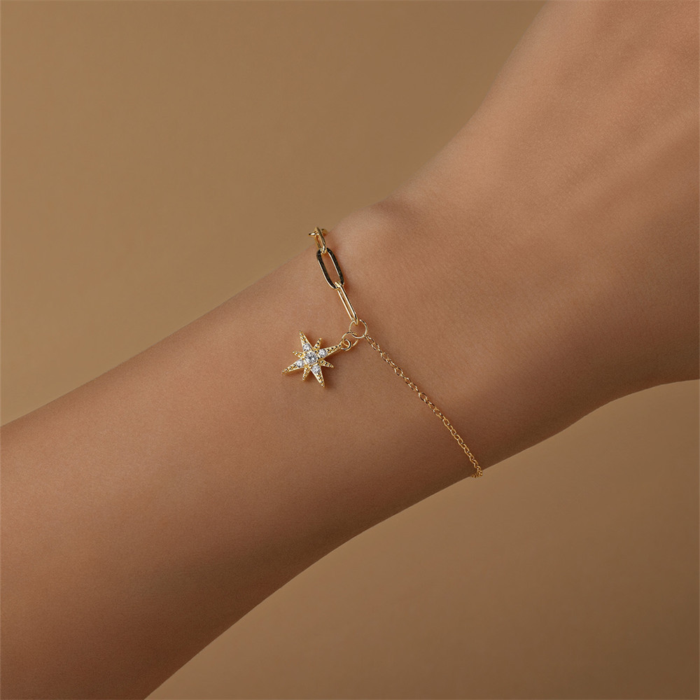 Bracelets Classification 925 sterling silver Chain Material 925 Sterling Silver Paperclip Chain Cable Chain Bracelets Simple Style