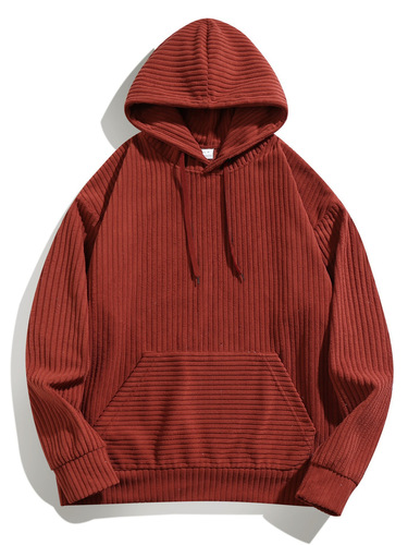 2024 Cross-Border Amazon Autumn New Men's Retro Striped Loose Casual Hooded Sweatshirt Sports Top