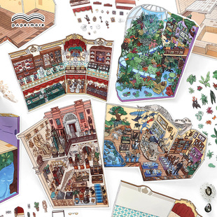 PaperMoreС����ڰˏ�ϵ��2.5D�쾰�N���ɐ�diy�ֹ�΢�s�����N��