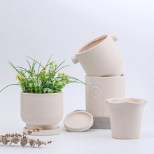 简约素烧透气吸水陶土花盆 可diy画画中温泥土粗陶瓷绿植种花盆栽