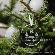 跨境水晶玻璃挂件透明圣诞节创意图案挂饰节日家居装饰品新家礼物