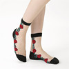 Summer ultra thin socks, crystal, mid-length, plus size