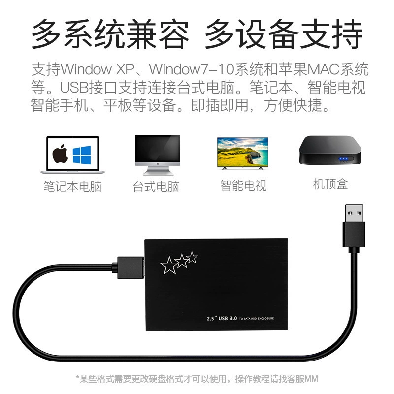 2,5-дюймовый высокоскоростной мобильный жесткий диск USB3.0 - SATA, алюминиевый корпус, жесткий диск, поддержка 4 ТБ, прямые продажи с завода