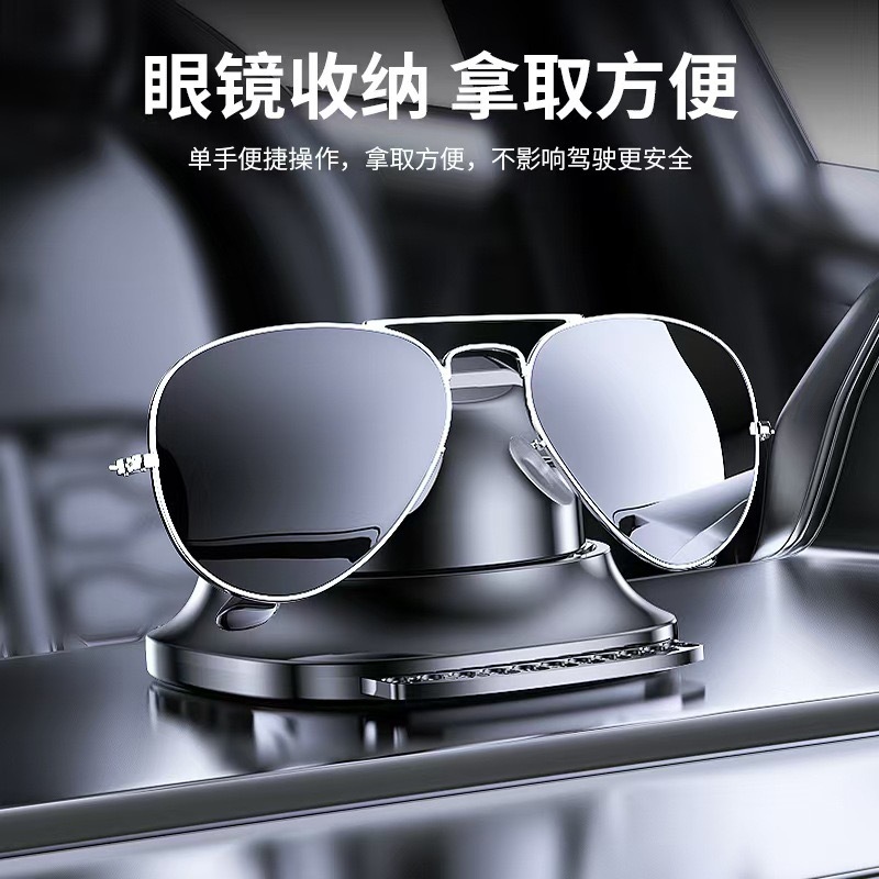 Cross-border car dashboard adhesive suction cup rotating two-in-one parking sign and fixed navigation phone holder