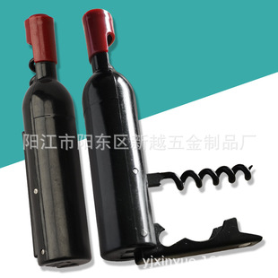 Red Wine Bottle-Shaped Multifunctional Bottle Opener Gift with Adhesive Label, Creative Design for Opening Lids
