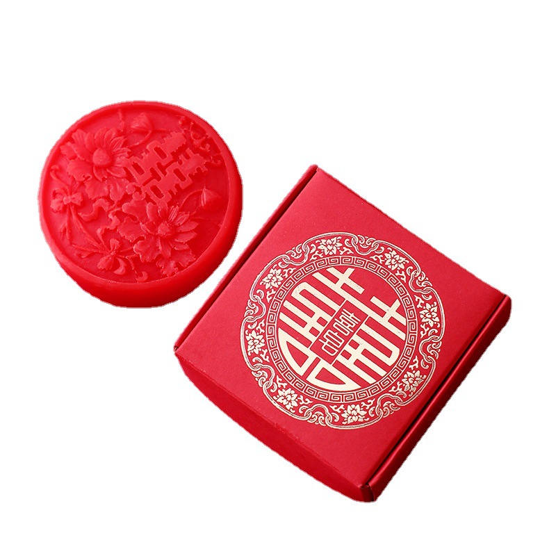 Jabon de boda, jabón de aceite esencial hecho a mano, doble jabón de boda, jabón rojo, regalo de regalo, caja de regalo, jabón de regalo de boda