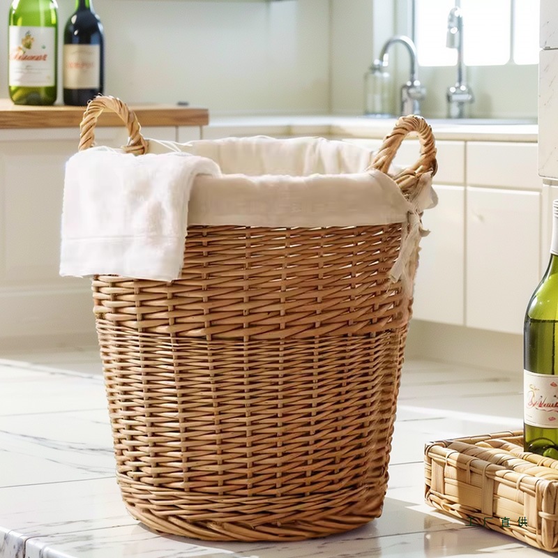 Wicker Laundry Basket for Dirty Clothes, Household Laundry Hamper, Clothes Storage Basket, Dirty Clothes Organizer