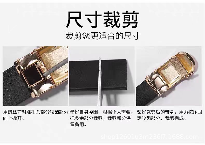 Paolo Men's Genuine Leather Belt Automatic Buckle Waistband Premium Business Style Top-layer Cowhide Trousers Belt for Young Men