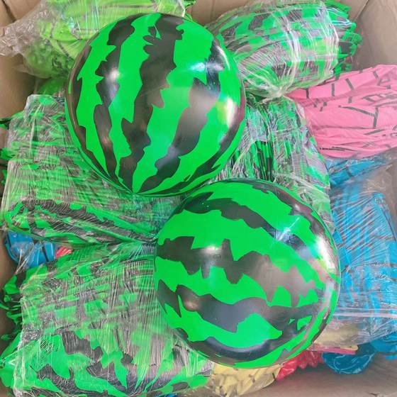 Factory children's inflatable toys children watermelon ball kindergarten racket ball small ball stall hot sale 2 yuan wholesale