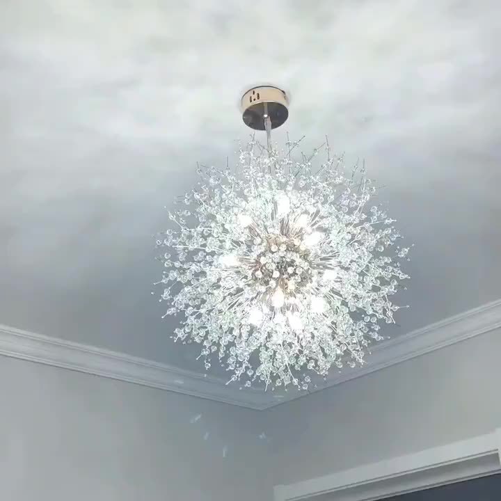 Lámpara de Araña de Diente de León, Moderna y Minimalista, para Dormitorio, Comedor, Tienda de Ropa, Lámpara de Cristal, Iluminación de Moda en Internet