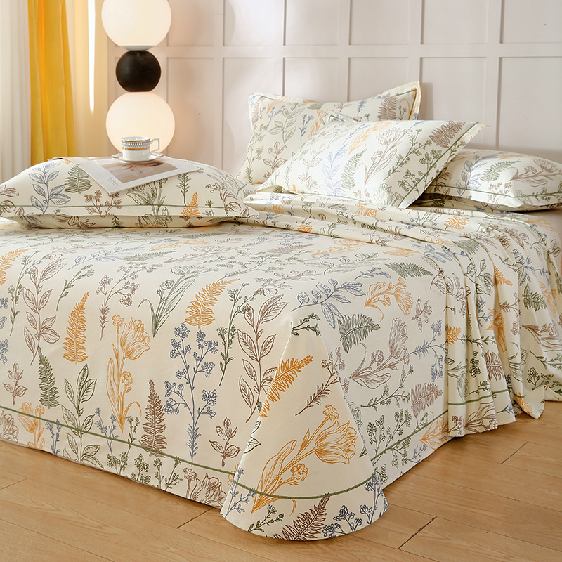 2025 nuevas sábanas de verano fresco una pieza de algodón puro 100 algodón viejo tela gruesa edredón dormitorio individual traje de tres piezas 2