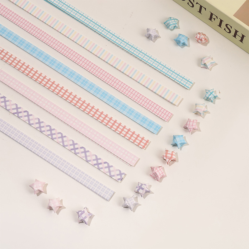Cartoon Origami Lucky Star Handmade Paper Color Striped Paper Star Paper Wishing Small Star Five-pointed Star Paper