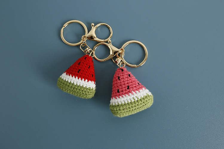 15g Weight Keychain Classification 1 Piece Quantity Daily Occasion yarn Material Watermelon Pattern Knitting Design Cute Style 1 Piece Cute Watermelon Yarn Knitting Keychain 无