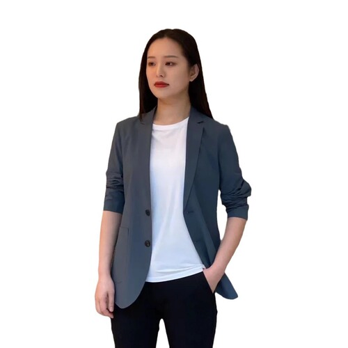 Classic Minimalist Business Casual Blazer for Women: Simple Solid Color, Versatile Single Coat Jacket