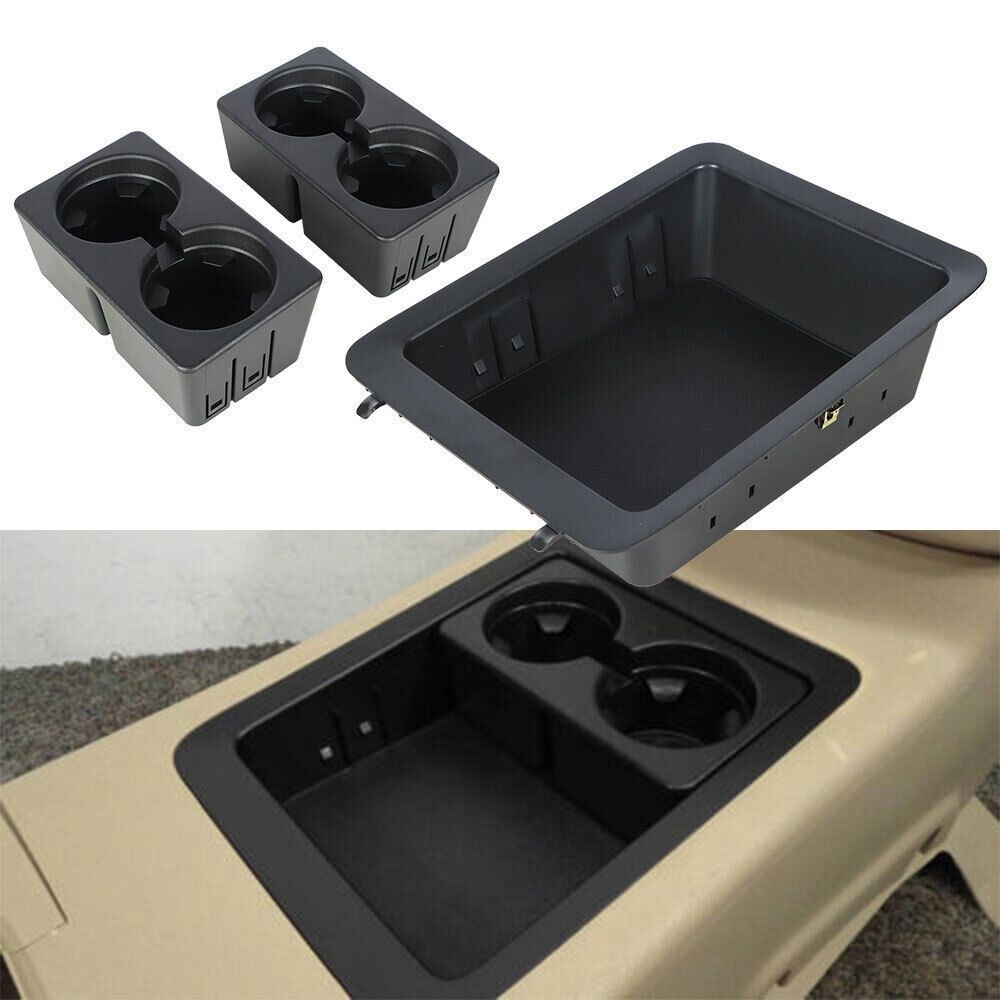 Car Dashboard Cup Holder Suitable for Cross-Border Use, Compatible with Chevrolet and Gmc, Front-Mounted Cup Holder Tray with Dual Inner Compartments