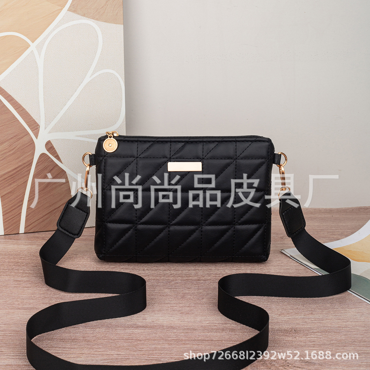Mini Bolso Bandolera para Celular de PU con Cierre de Cremallera y Bordado para Uso Diario image 2