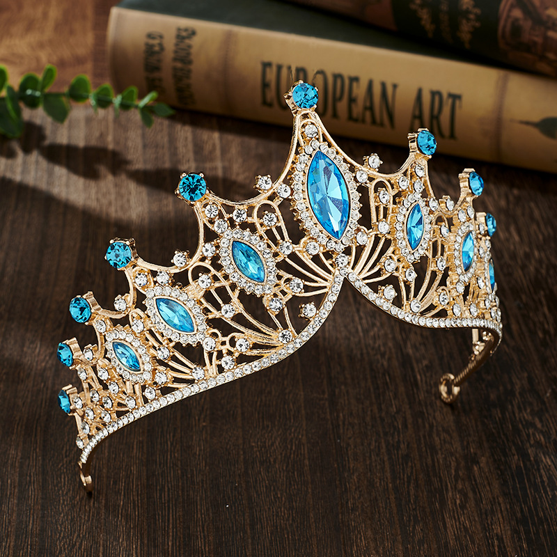 Elegant Lady Crown Alloy Plating Inlay Artificial Gemstones Crown display picture 3