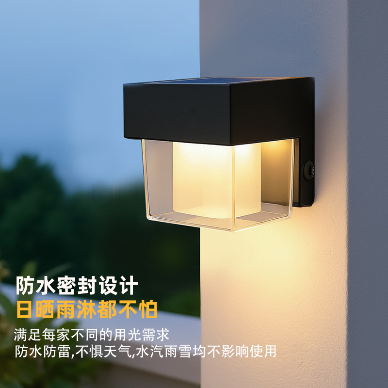 Nuevas luces de pared solares creativas al aire libre minimalistas pasillo de corredor de aire