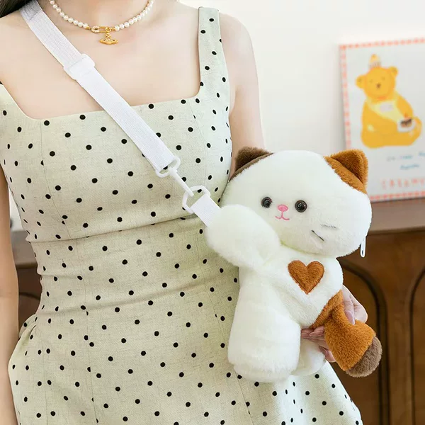 Hot-Selling Children's Bags, Small Animal Crossbody Bags, Cute Three-Colored Kitten Fashion Backpacks, Direct Supply