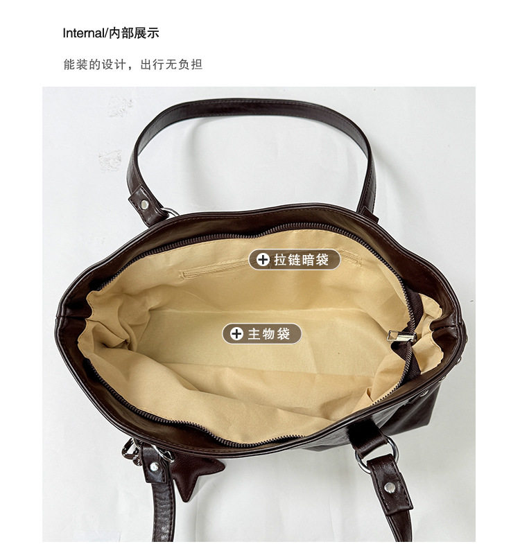 Túi tote nữ công suất lớn thiết kế tối giản phong cách Hàn Quốc, túi đeo vai đi làm — Deer Brown Không có mặt dây chuyền, Màu cà phê Không có mặt dây chuyền, Màu nâu không có mặt dây chuyền, kaki không có mặt dây chuyền chi tiết 7