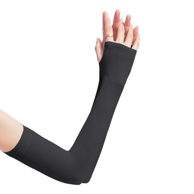 Manga de seda de hielo de verano guantes de protección solar protección UV de las mujeres largo fresco ovisleeve de los hombres del brazo de conducción ovisleeve al por mayor
