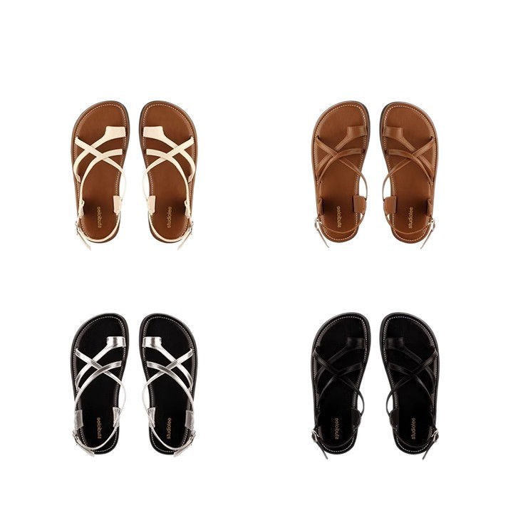 Grape Mom studiolee hebilla cruzada de todo fósforo, suela suave, sandalias de plataforma de vacaciones de estilo romano de nicho para mujer