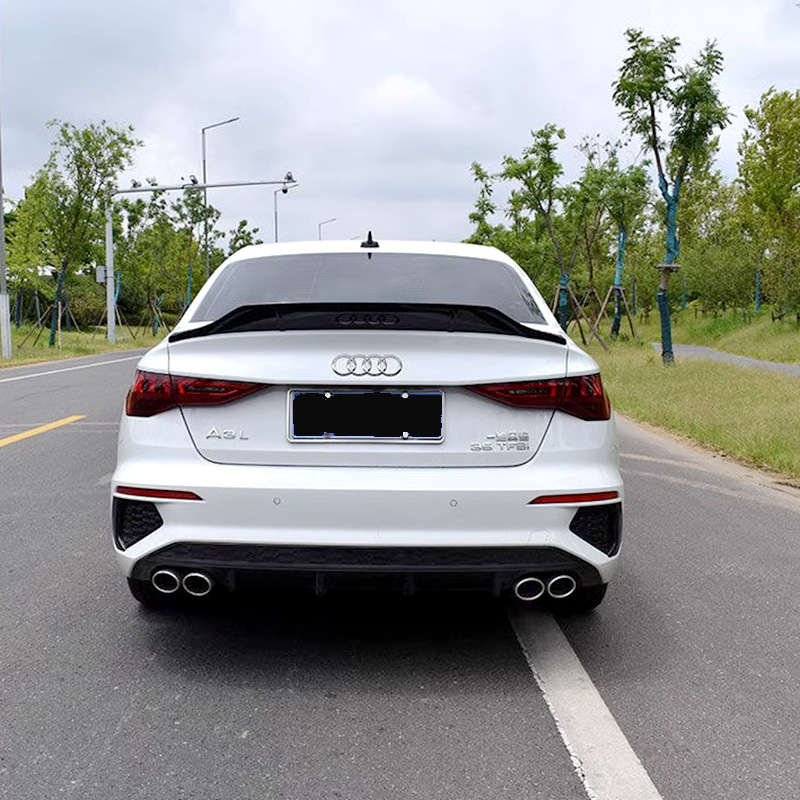 Applicable to 2021-2023 Audi A3L models: RS3-style carbon fiber roof spoiler, no drilling required
