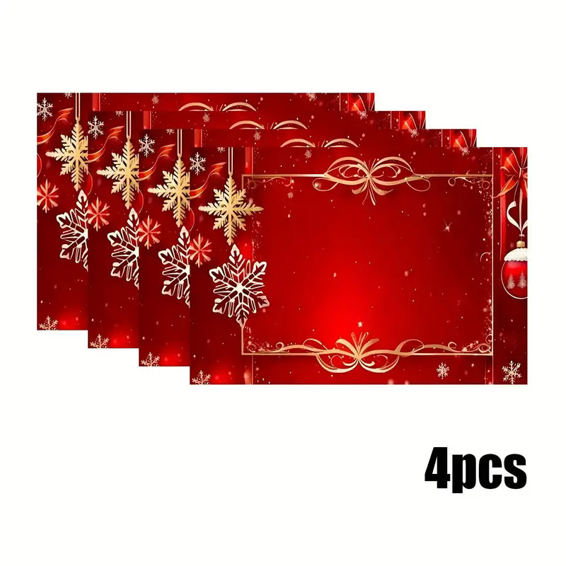 Transfronterizos lino almohadilla de mesa Aliexpress TEMU Amazon almohadilla de mesa cuadrada búfalo rojo almohadilla de Navidad Día de la Independencia